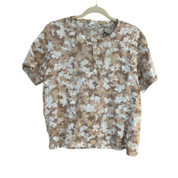 Orvis Tops - NWT Women’s Orvis Odor Control Outsmart Fresh Linen Medium Brown Camo Blouse